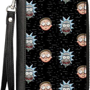 Women's PU Zip Around Wallet Rectangle-Rick and Morty, 7.5"x4.5"